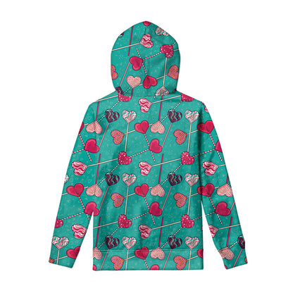 Retro Lollipop Pattern Print Pullover Hoodie