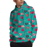 Retro Lollipop Pattern Print Pullover Hoodie