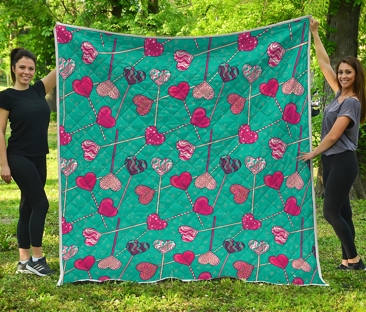 Retro Lollipop Pattern Print Quilt
