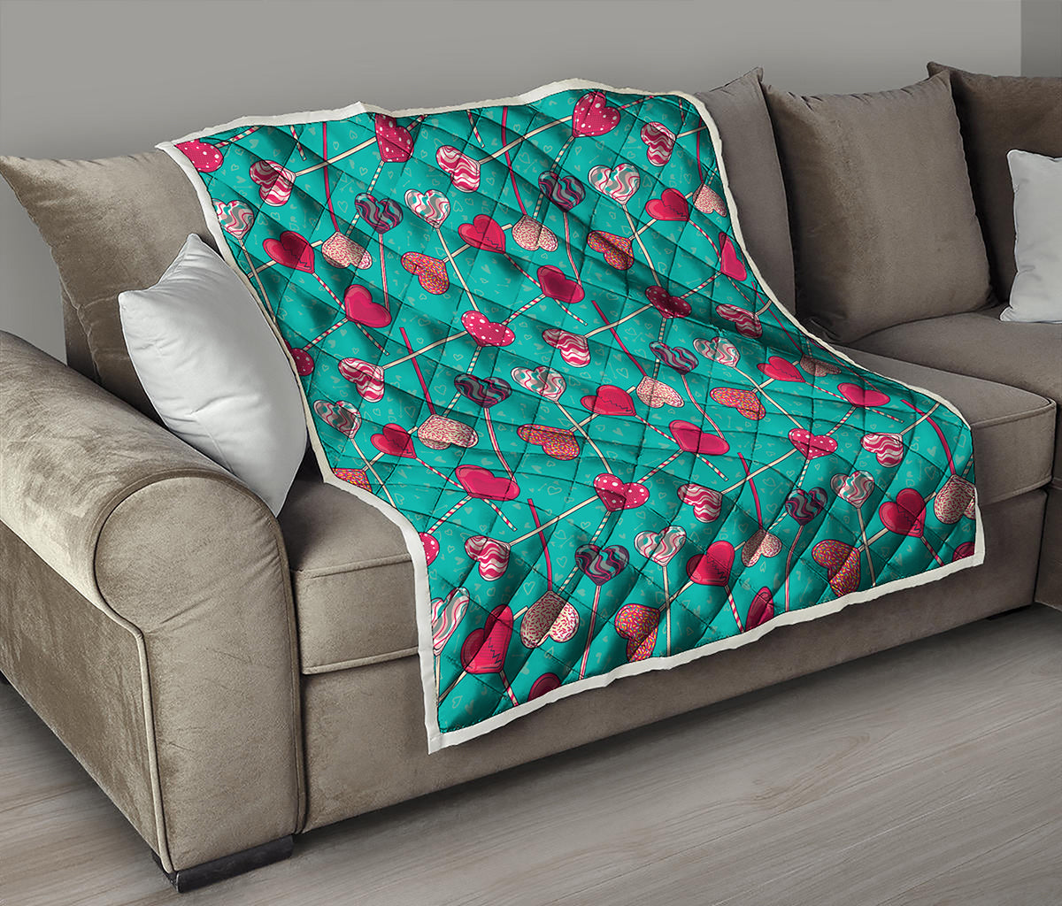 Retro Lollipop Pattern Print Quilt
