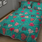 Retro Lollipop Pattern Print Quilt Bed Set