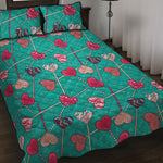 Retro Lollipop Pattern Print Quilt Bed Set