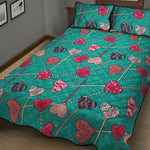 Retro Lollipop Pattern Print Quilt Bed Set