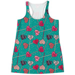 Retro Lollipop Pattern Print Women's Racerback Tank Top
