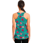 Retro Lollipop Pattern Print Women's Racerback Tank Top