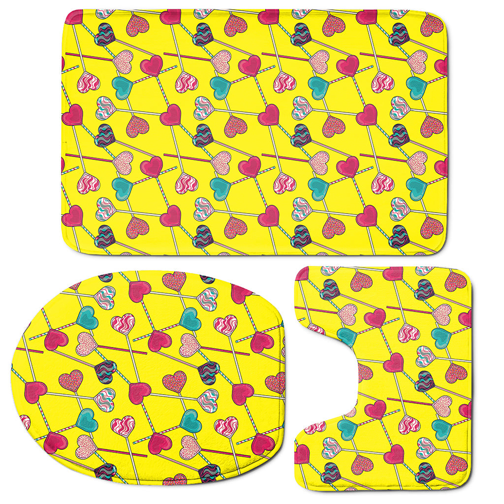 Retro Lollipop Print 3 Piece Bath Mat Set