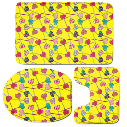 Retro Lollipop Print 3 Piece Bath Mat Set