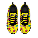 Retro Lollipop Print Black Sneakers