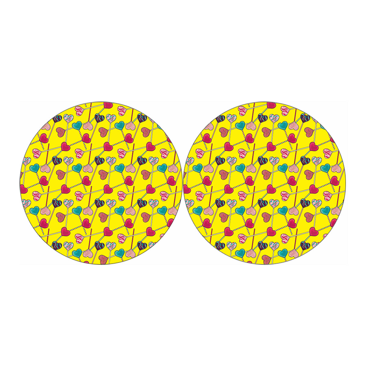 Retro Lollipop Print Car Coasters
