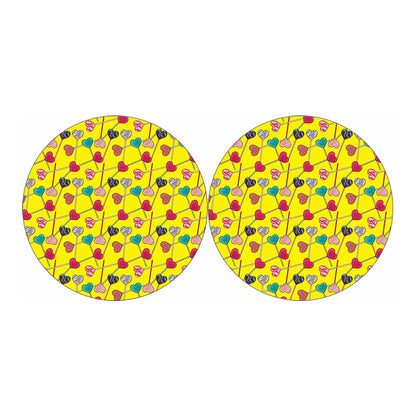 Retro Lollipop Print Car Coasters