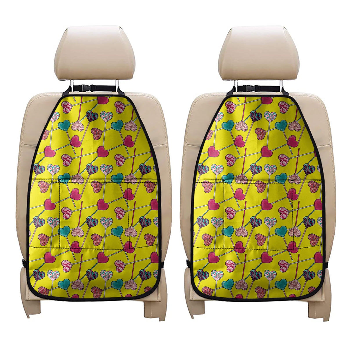 Retro Lollipop Print Car Seat Organizers