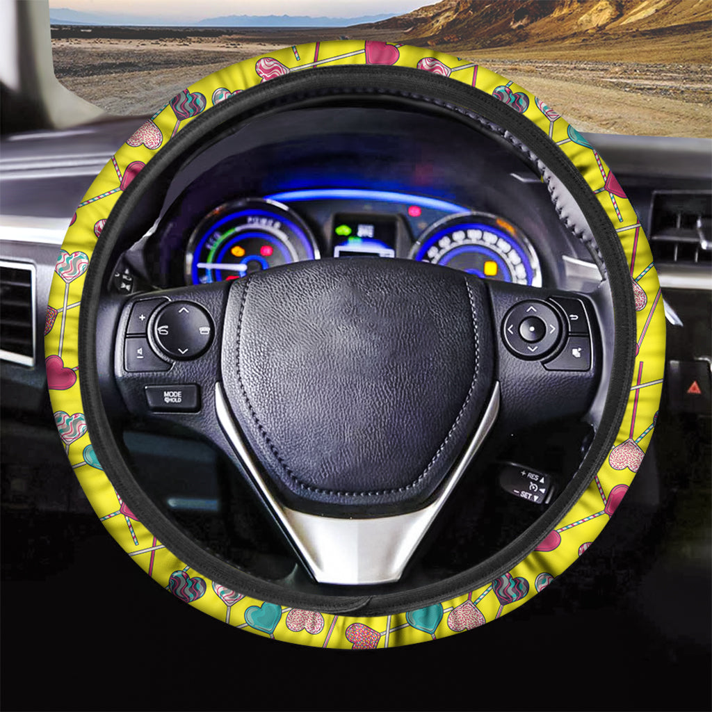 Retro Lollipop Print Car Steering Wheel Cover