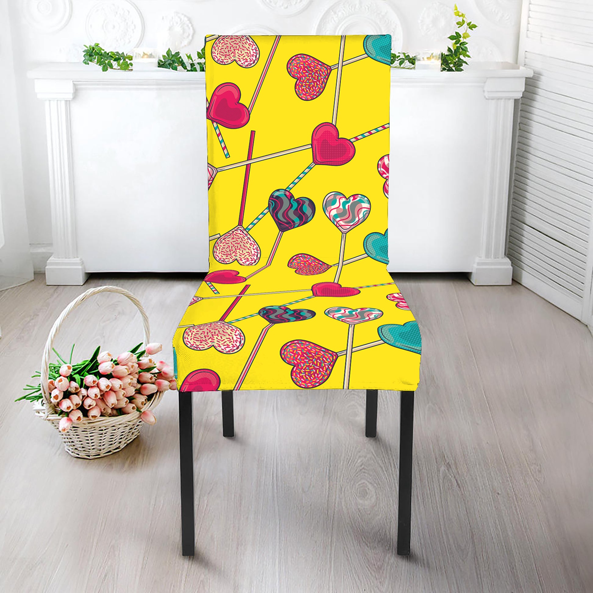 Retro Lollipop Print Dining Chair Slipcover
