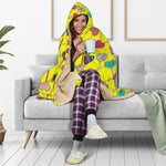 Retro Lollipop Print Hooded Blanket
