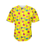 Retro Lollipop Print Men's Baseball Jersey