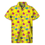 Retro Lollipop Print Men's Short Sleeve Shirt