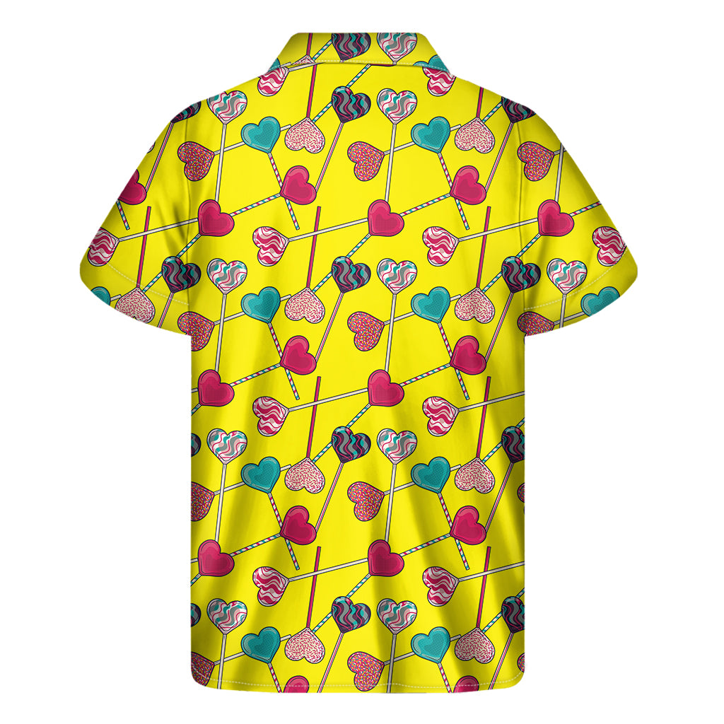 Retro Lollipop Print Men's Short Sleeve Shirt