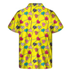 Retro Lollipop Print Men's Short Sleeve Shirt