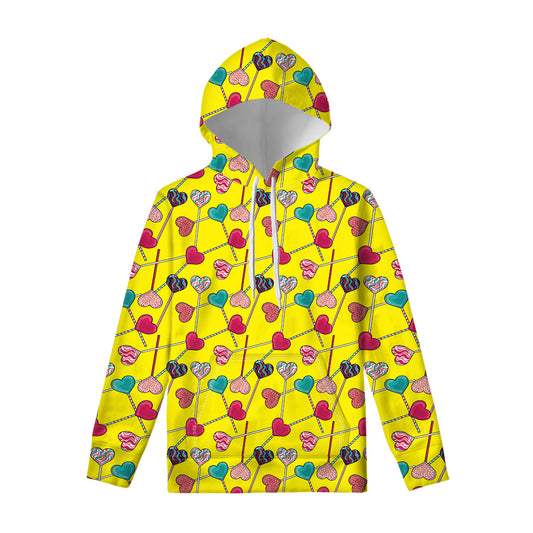Retro Lollipop Print Pullover Hoodie