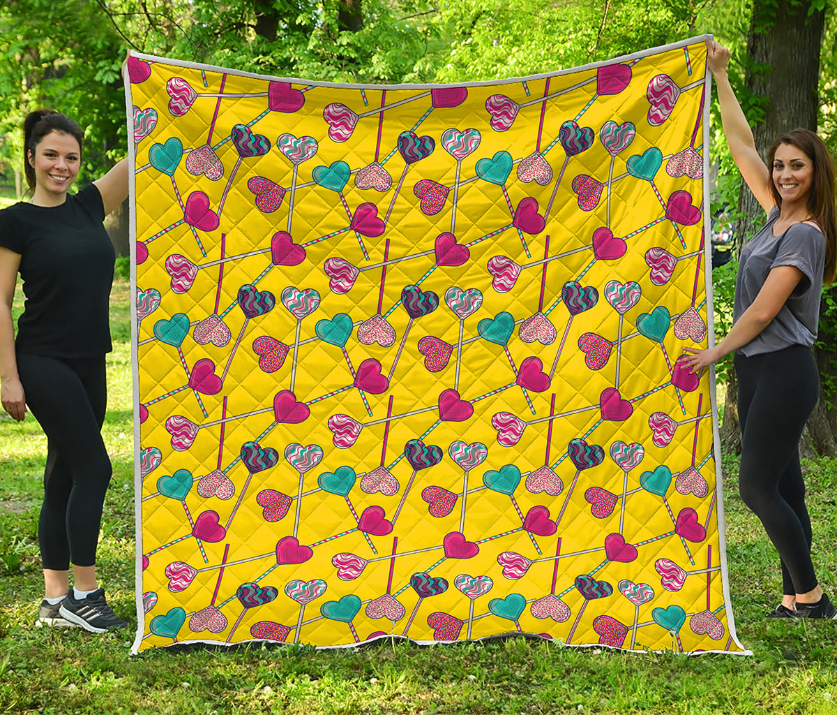 Retro Lollipop Print Quilt