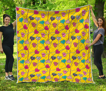 Retro Lollipop Print Quilt