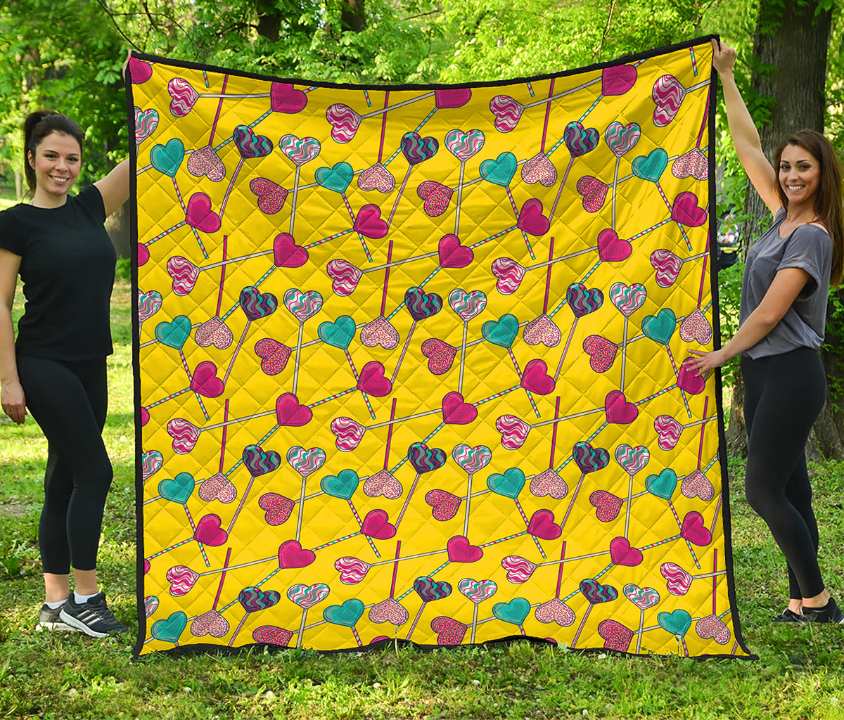 Retro Lollipop Print Quilt