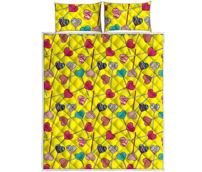 Retro Lollipop Print Quilt Bed Set