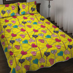 Retro Lollipop Print Quilt Bed Set