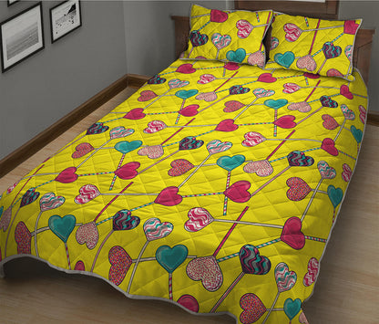 Retro Lollipop Print Quilt Bed Set