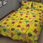 Retro Lollipop Print Quilt Bed Set