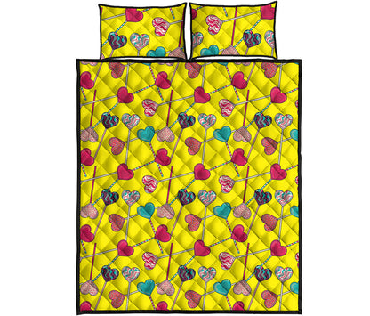 Retro Lollipop Print Quilt Bed Set