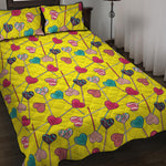 Retro Lollipop Print Quilt Bed Set