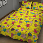 Retro Lollipop Print Quilt Bed Set