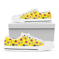 Retro Lollipop Print White Low Top Sneakers