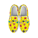 Retro Lollipop Print White Slip On Shoes