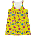Retro Lollipop Print Women's Racerback Tank Top