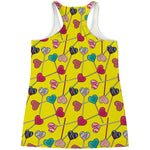 Retro Lollipop Print Women's Racerback Tank Top