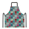 Retro Nautical Patchwork Pattern Print Apron