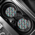 Retro Nautical Patchwork Pattern Print Car Coasters