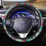 Retro Nautical Patchwork Pattern Print Car Steering Wheel Cover