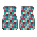 Retro Nautical Patchwork Pattern Print Front Car Floor Mats