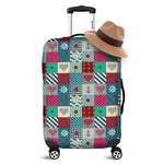 Retro Nautical Patchwork Pattern Print Luggage Cover