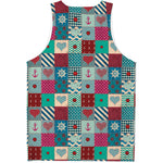 Retro Nautical Patchwork Pattern Print Men's Tank Top