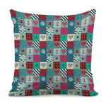 Retro Nautical Patchwork Pattern Print Pillow Cover
