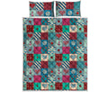 Retro Nautical Patchwork Pattern Print Quilt Bed Set