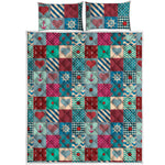 Retro Nautical Patchwork Pattern Print Quilt Bed Set