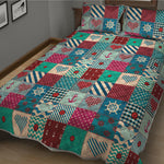 Retro Nautical Patchwork Pattern Print Quilt Bed Set