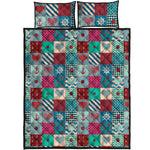 Retro Nautical Patchwork Pattern Print Quilt Bed Set