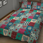 Retro Nautical Patchwork Pattern Print Quilt Bed Set