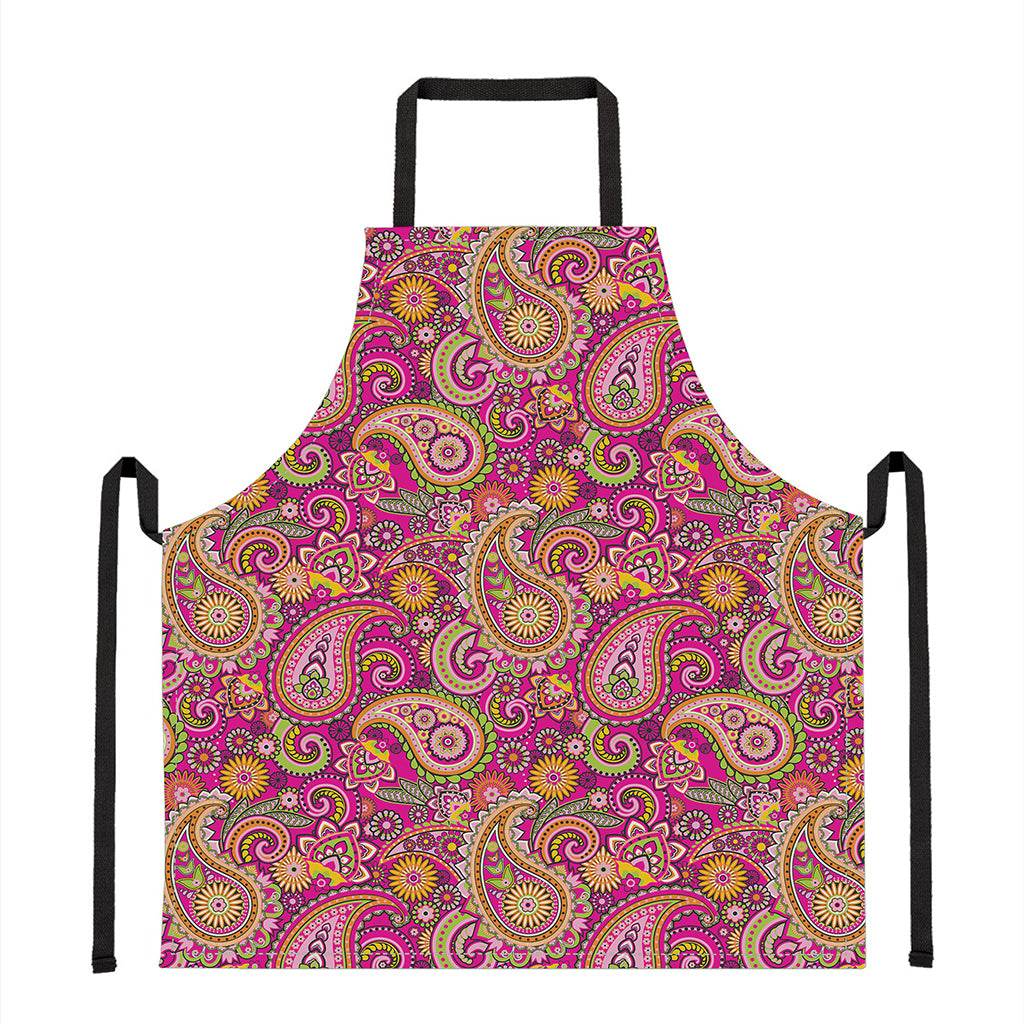 Retro Paisley Pattern Print Apron